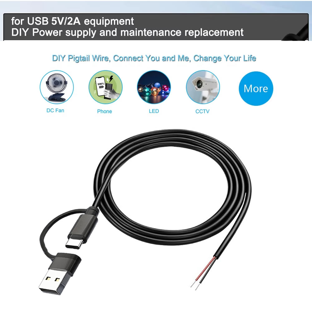 DC 2 Pin Power Cable USB and T - огляд і ціна Electronics Repair Gadgets